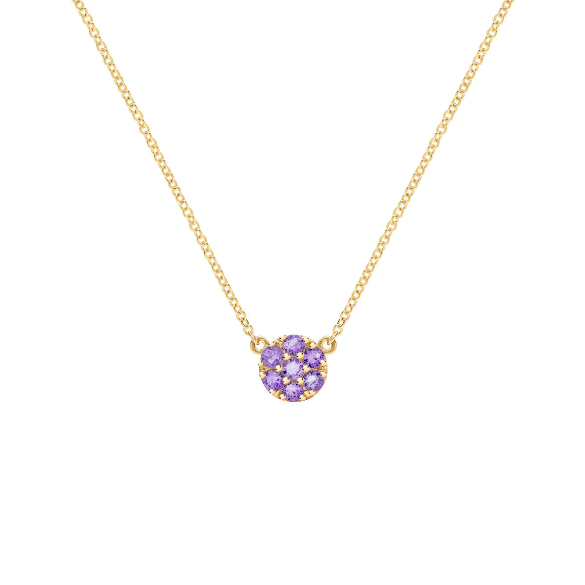 0.90 TCW Round Cut Floral Moissanite February Birthone Necklace