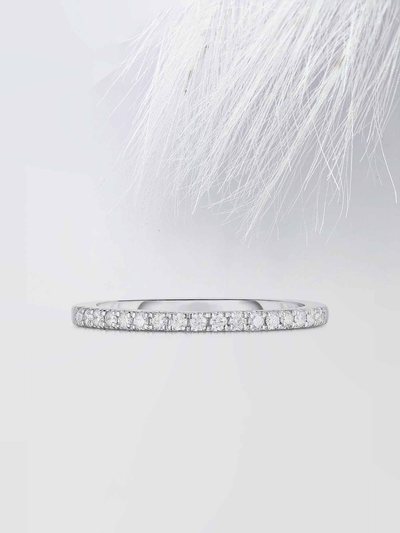 Round Cut Half Eternity Diamond Wedding Band, Anniversary Gift For Her