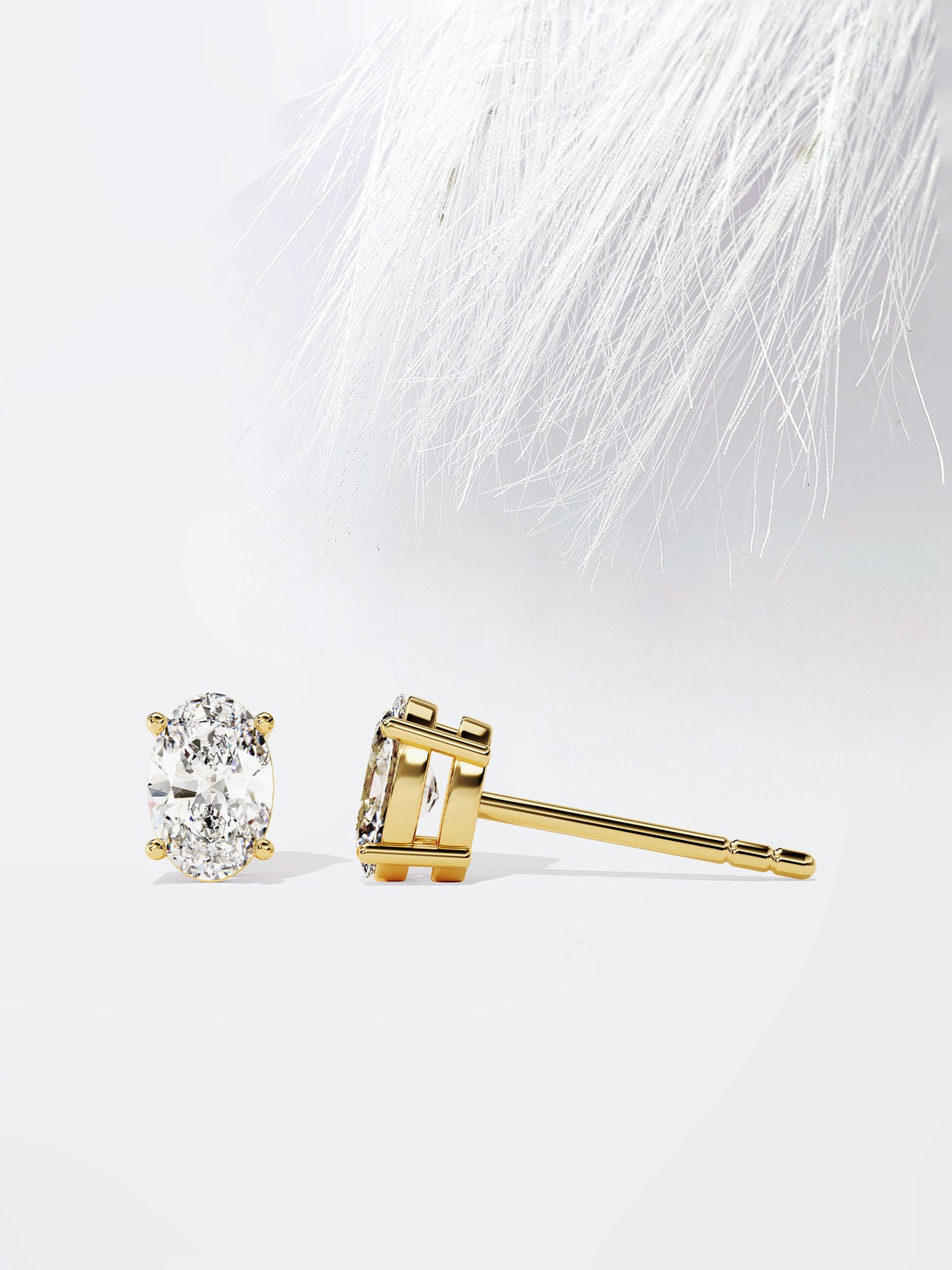 Oval Cut Solitaire Moissanite Stud Diamond Earrings For Women