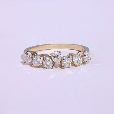 0.90 TCW Pear & Oval Cut Wedding Band - Ready to Ship