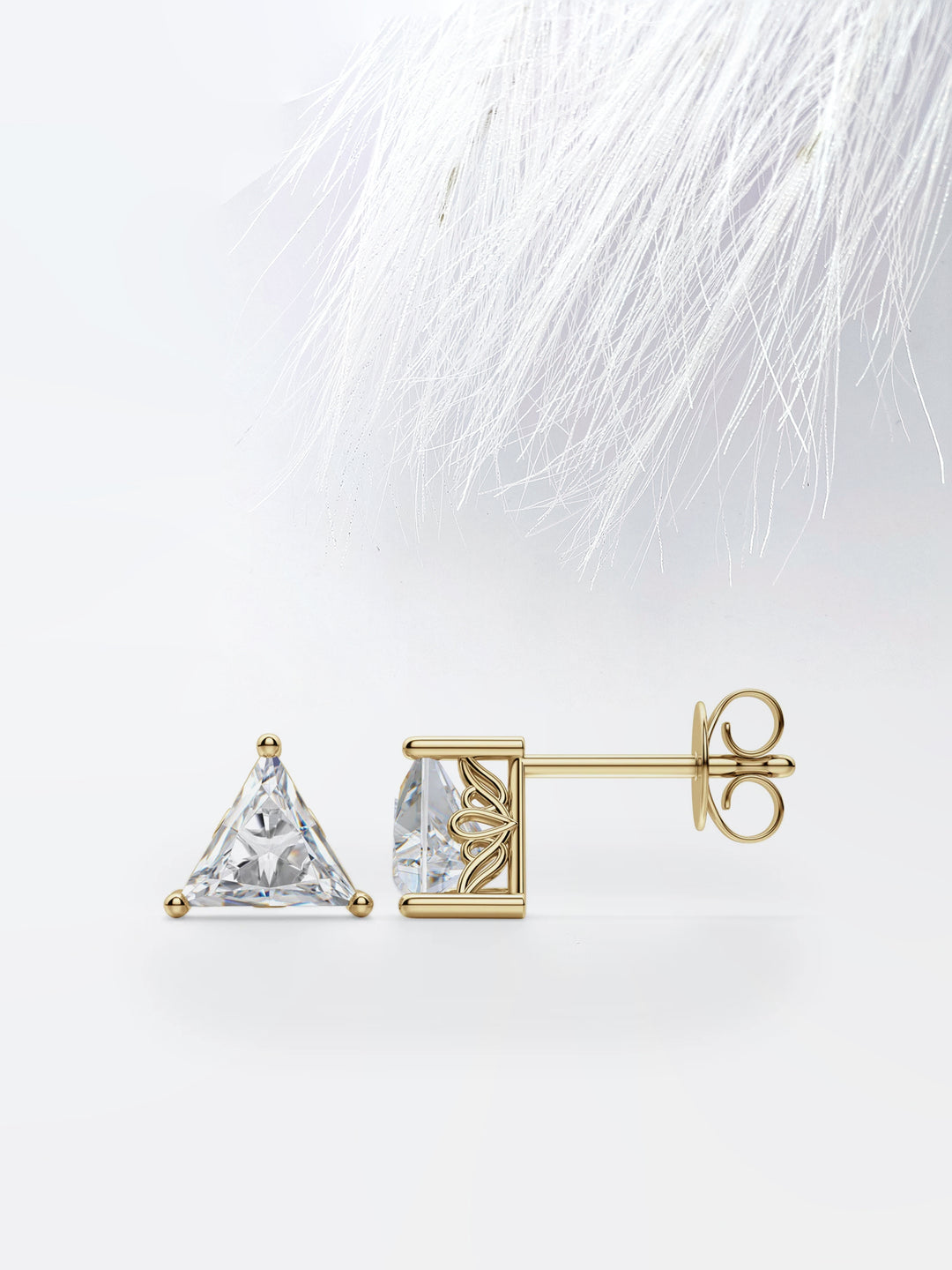 1.0CT Triangle Cut Stud Moissanite Diamond Earrings For Women