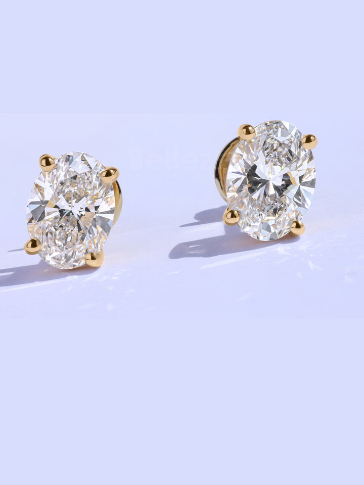 Oval Cut Diamond Moissanite Daily Wear Stud Earrings