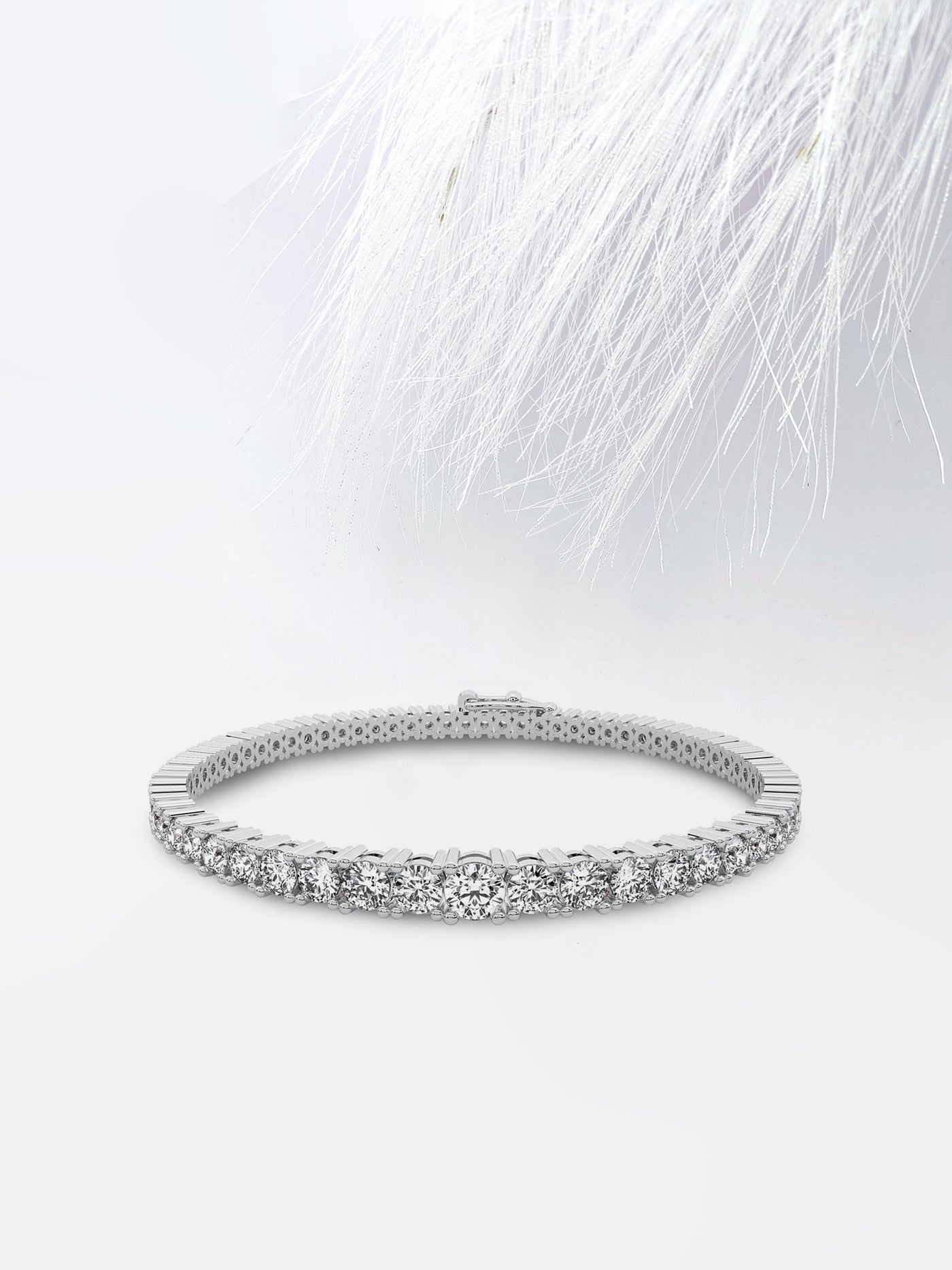 4.0ct Round Cut Moissanite Tennis Diamond Bracelet 14k White Gold