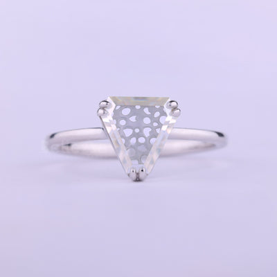 1.0CT Shield Cut Diamond Moissanite Solitaire Engagement Ring