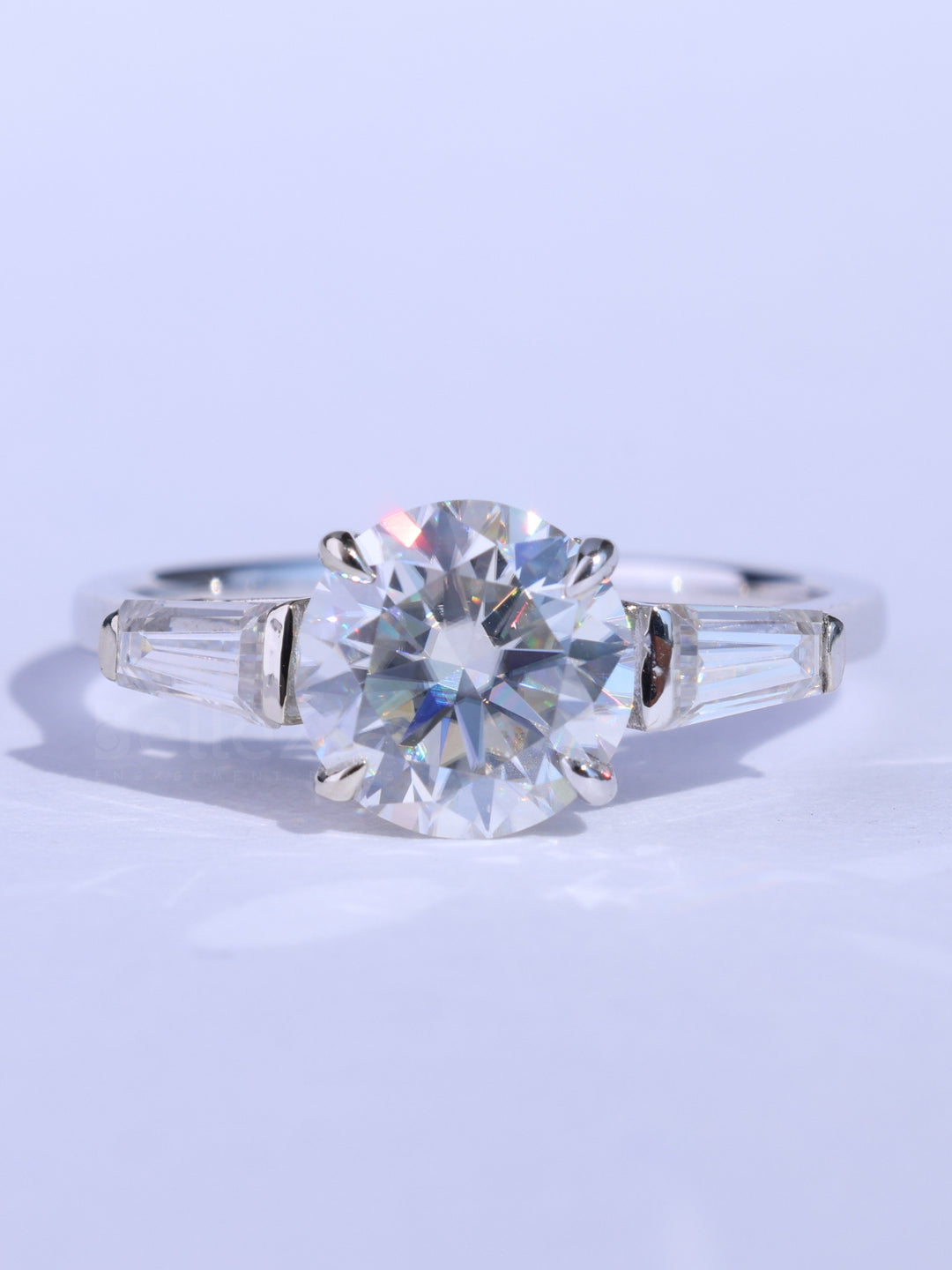1.50CT Round Cut Three Stone Moissanite Engagement Ring