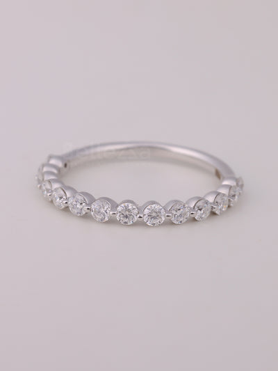 0.30TCW Round Cut Half Eternity Wedding Band For Her