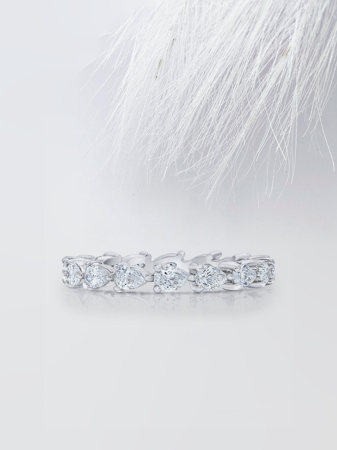 Pear Cut Eternity Diamond Wedding Band For Women