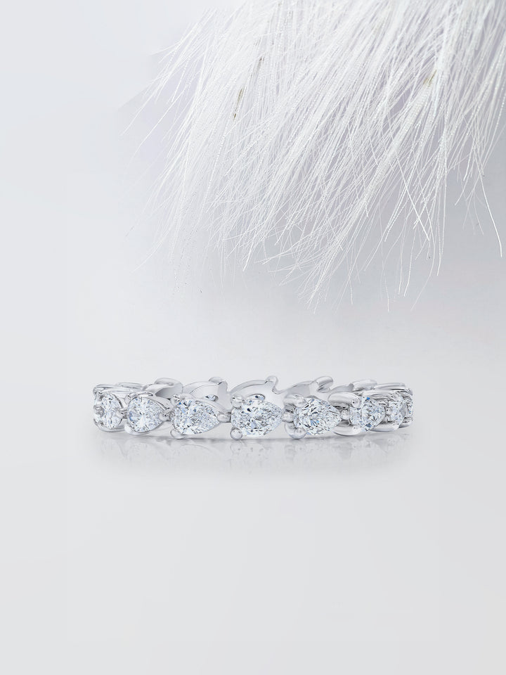 Pear Cut Eternity Diamond Wedding Band For Women