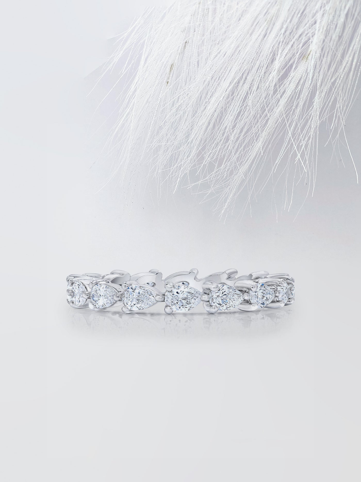 Pear Cut Eternity Diamond Wedding Band For Women