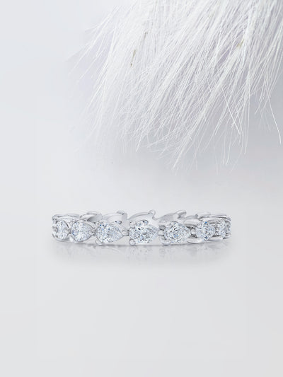 Pear Cut Eternity Diamond Wedding Band For Women