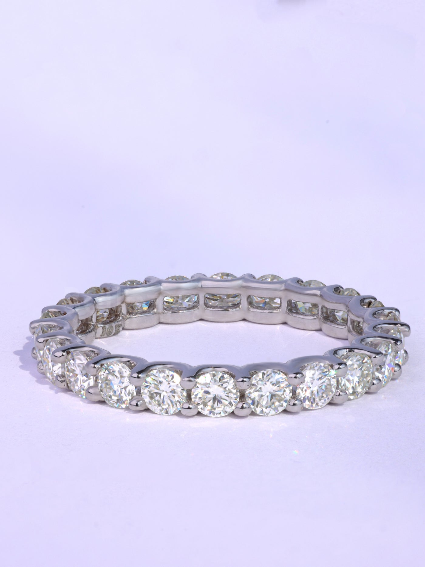 Round Cut Diamond Full Eternity Moissanite Wedding Band