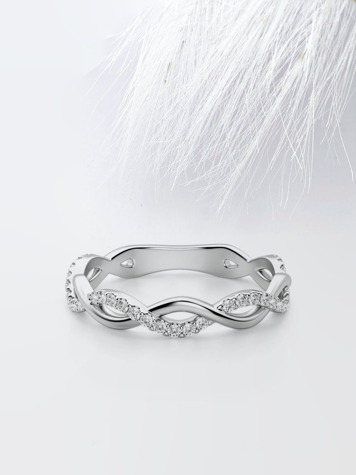 Round Cut Infinity Wedding Band For Women