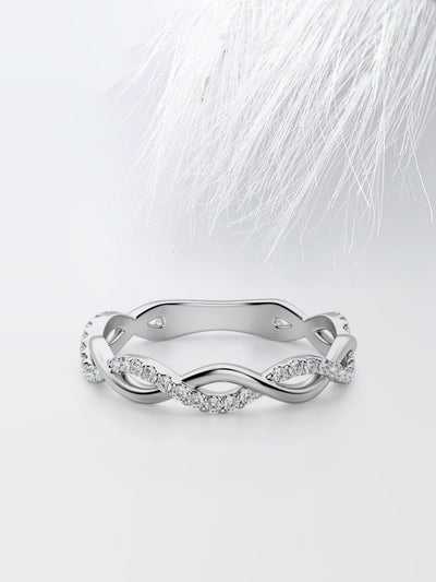 Round Cut Infinity Wedding Band For Women