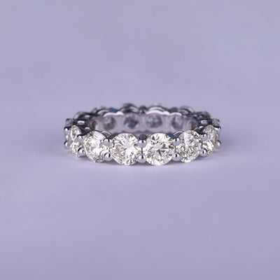 Round Cut Full Eternity Moissanite Wedding Band