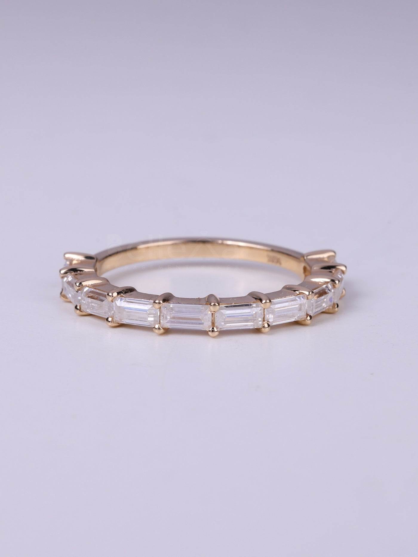 East West Baguette Cut Half Eternity Wedding Band For Her