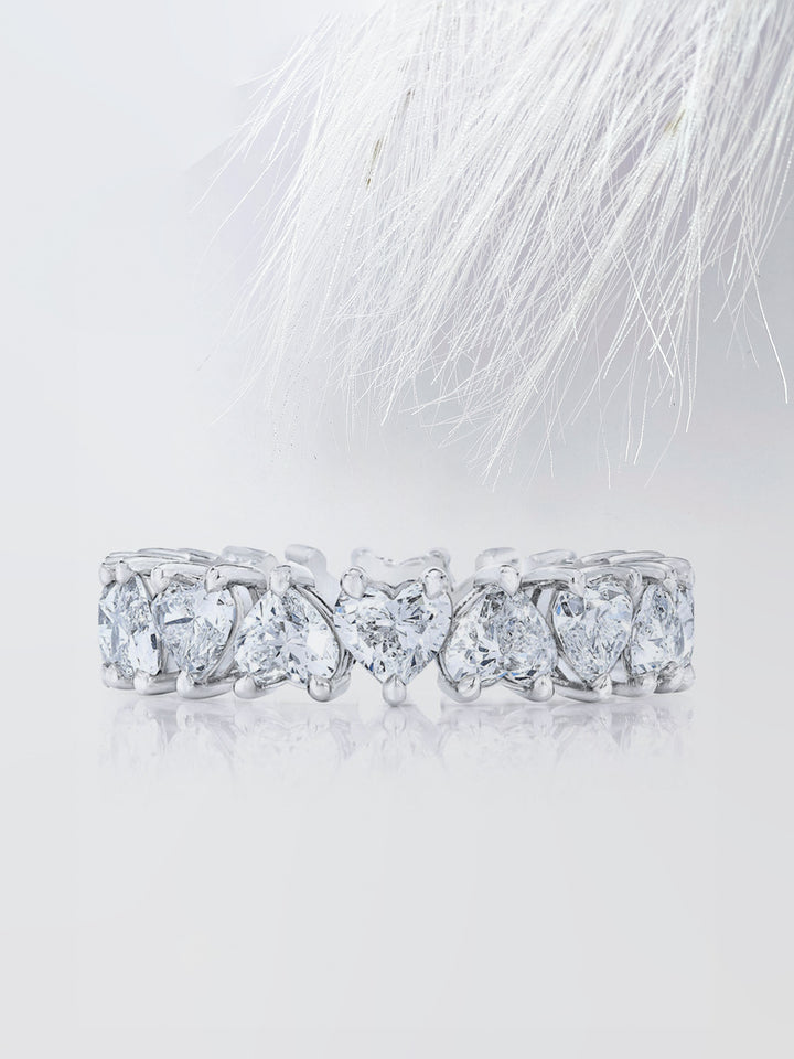 Heart Shaped Eternity Diamond Wedding Band For Women