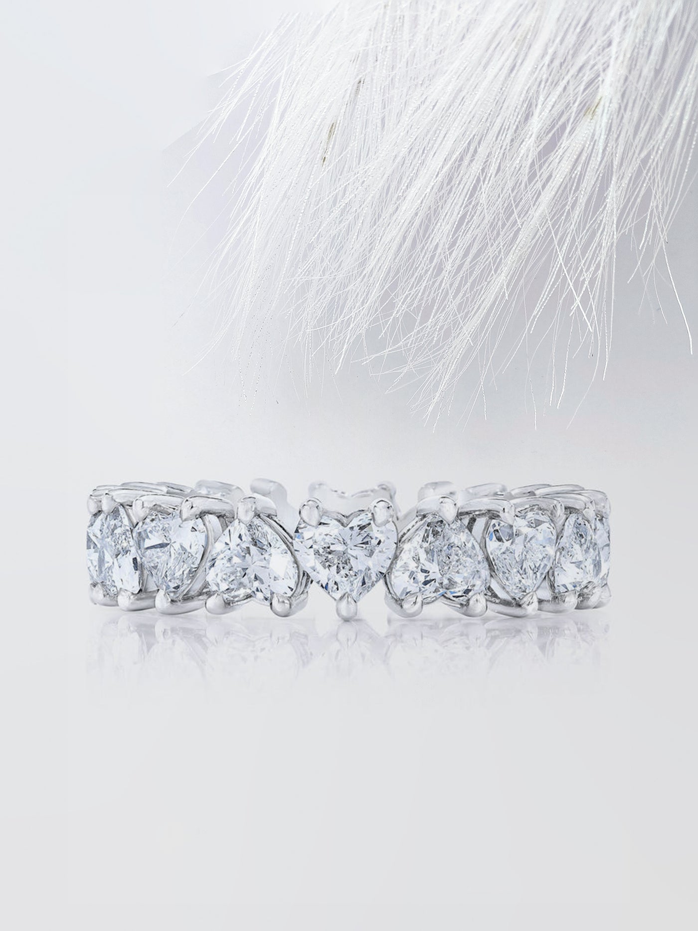 Heart Shaped Eternity Diamond Wedding Band For Women