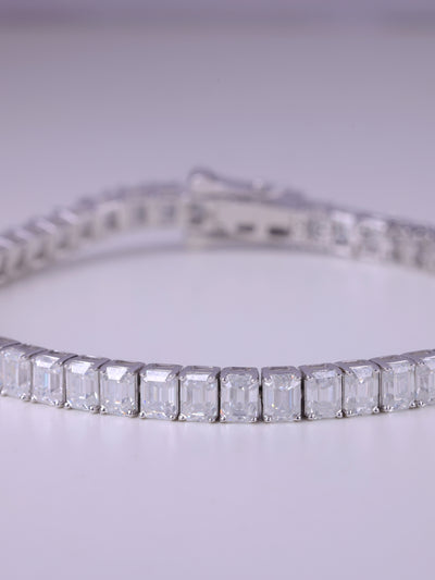 Emerald Cut Diamond Moissanite Tennis Bracelet