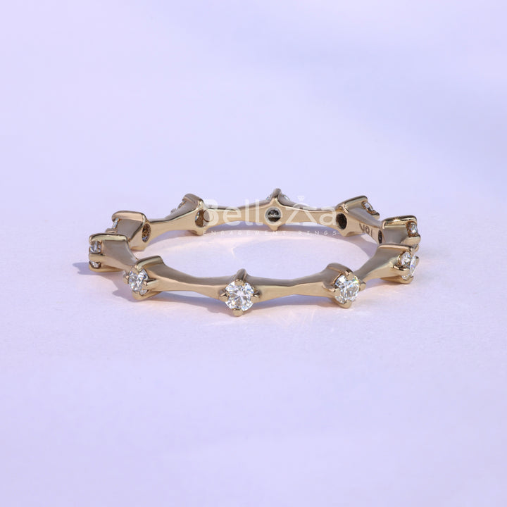 Round Diamond Full Eternity Petite Pave Wedding Band - Ready To Ship