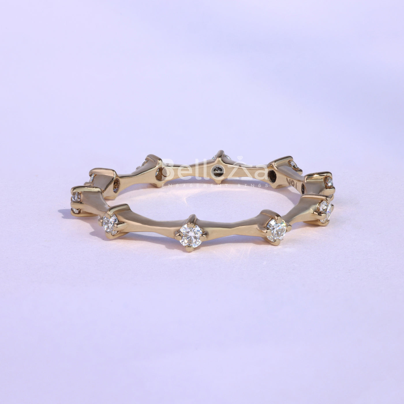 Round Diamond Full Eternity Petite Pave Wedding Band - Ready To Ship