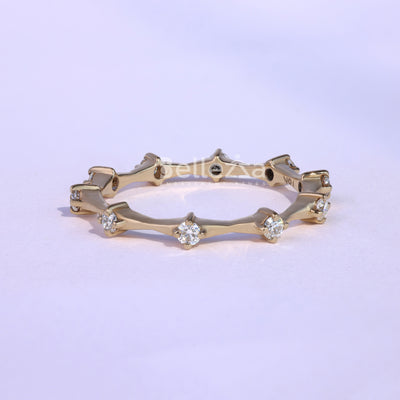 Round Diamond Full Eternity Petite Pave Wedding Band - Ready To Ship