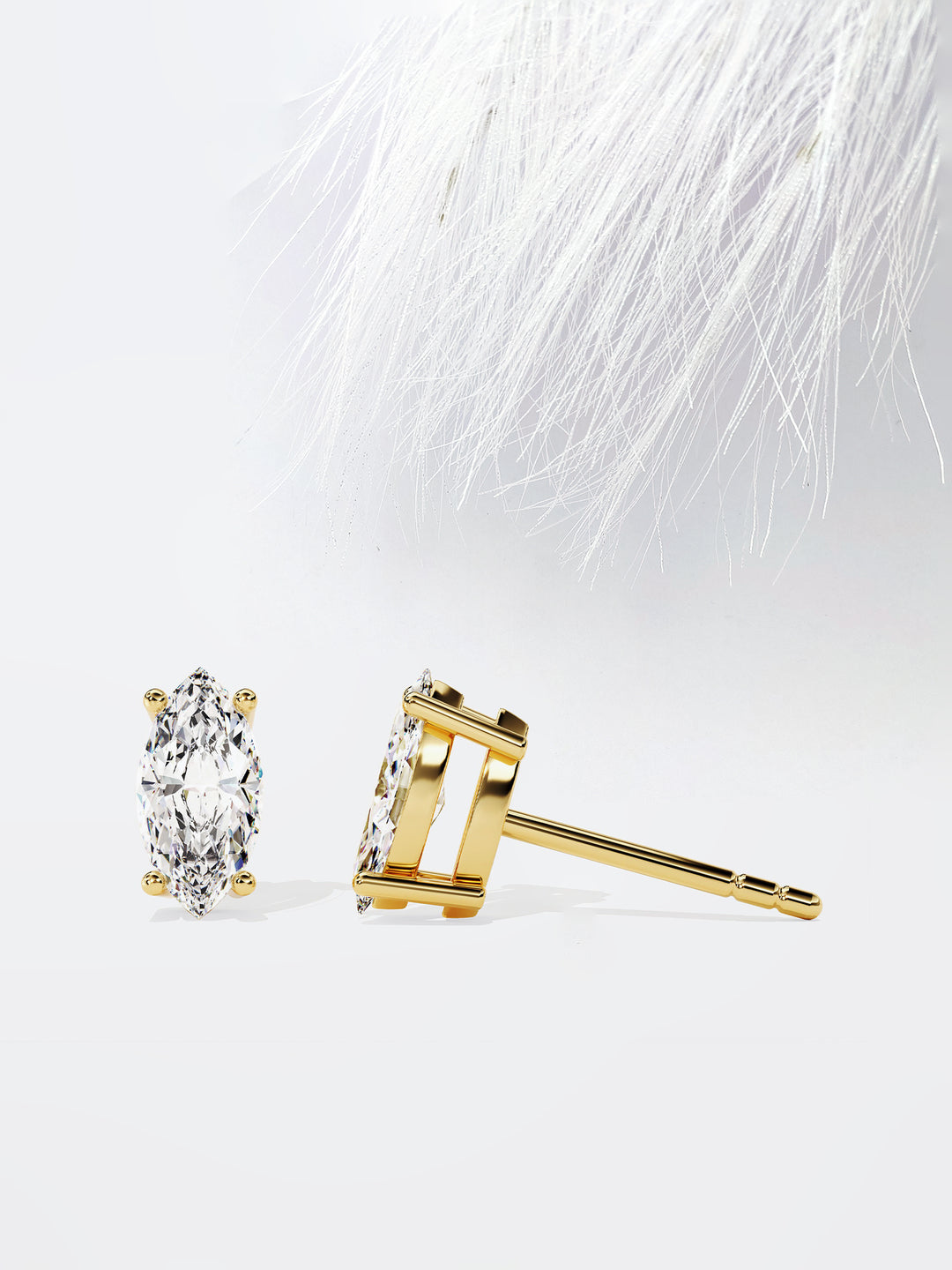 Marquise Cut Solitaire Moissanite Stud Diamond Earrings For Women