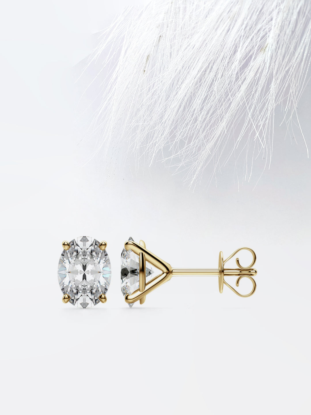 2.0CT Oval Cut Stud Moissanite Diamond Earrings For Women