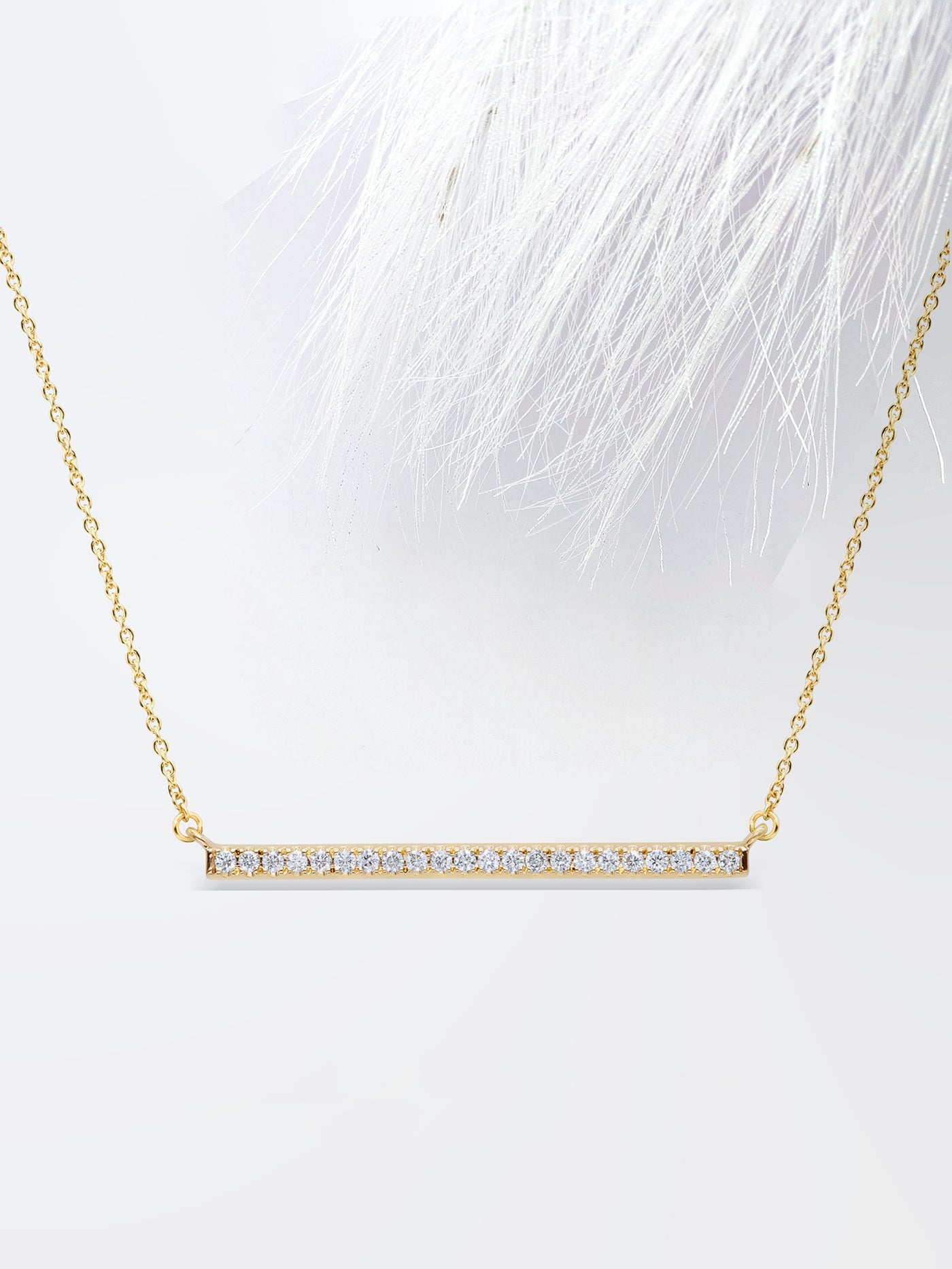 Round Cut Diamond Moissanite Bar Necklace For Women