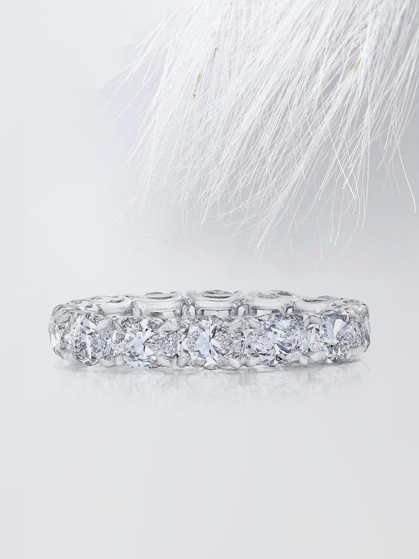 Oval Cut Eternity Diamond Wedding Band For Women