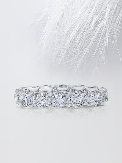 Oval Cut Eternity Diamond Wedding Band For Women