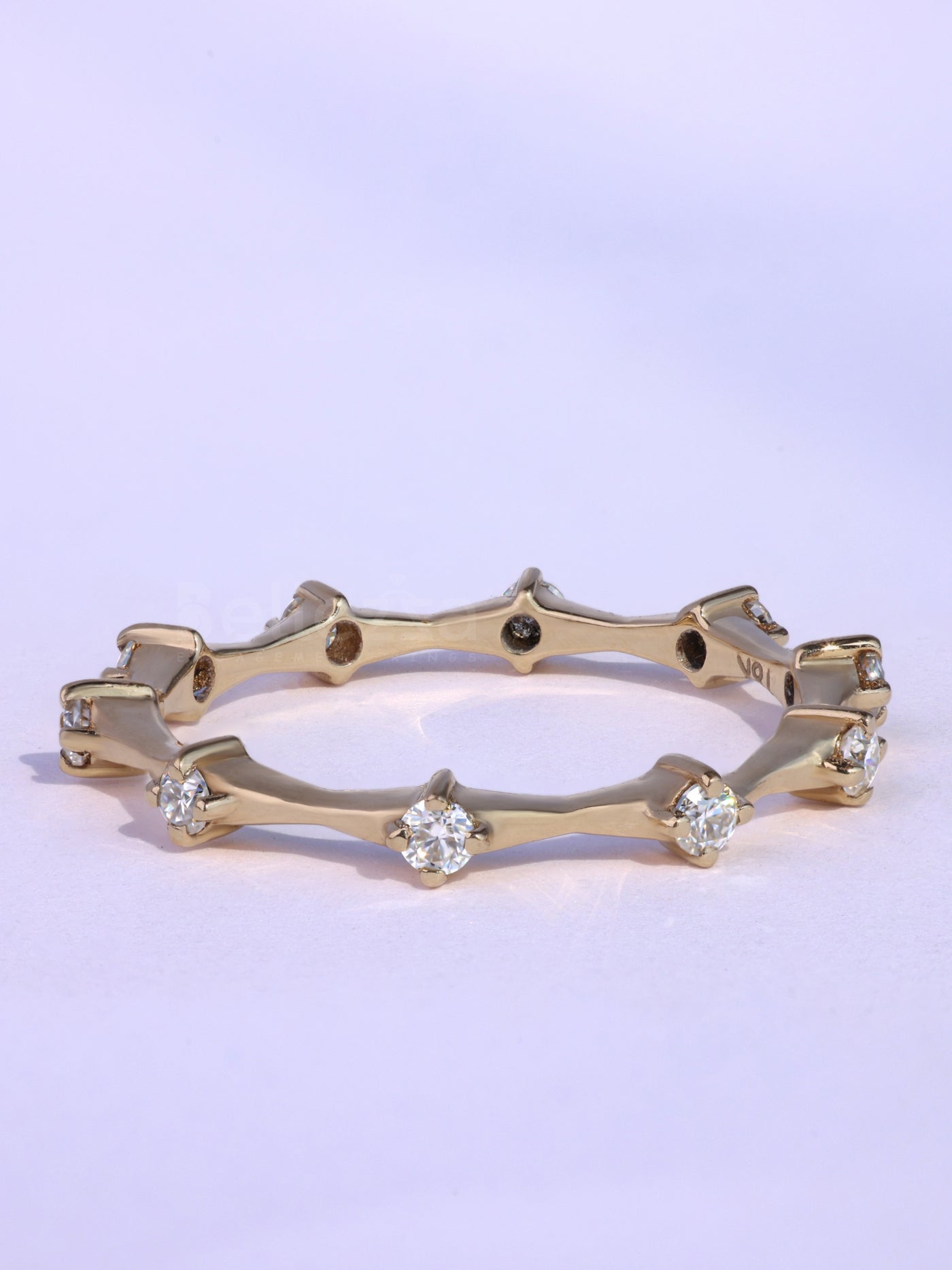 Round Cut Petite Pave Setting Eternity Wedding Band