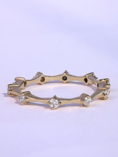 Round Cut Petite Pave Setting Eternity Wedding Band