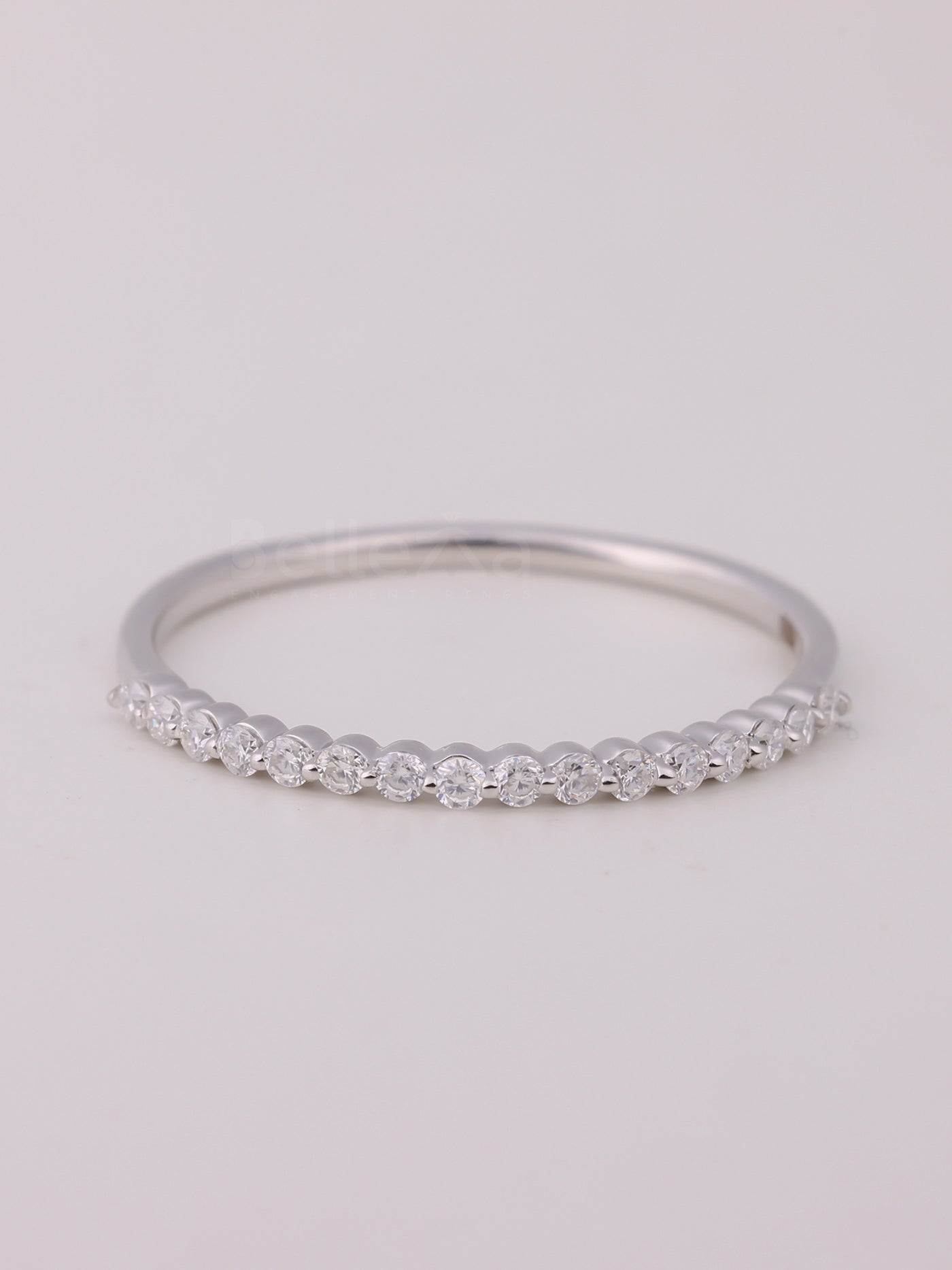 Round Cut Diamond Half Eternity Wedding Band For Her