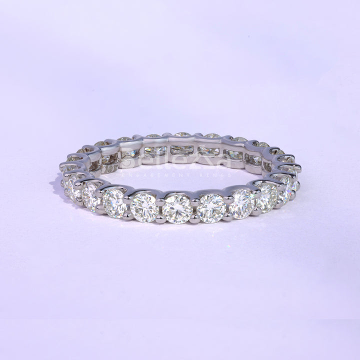2.5MM Round Diamond Full Eternity Pave Wedding Band - Ready To Ship