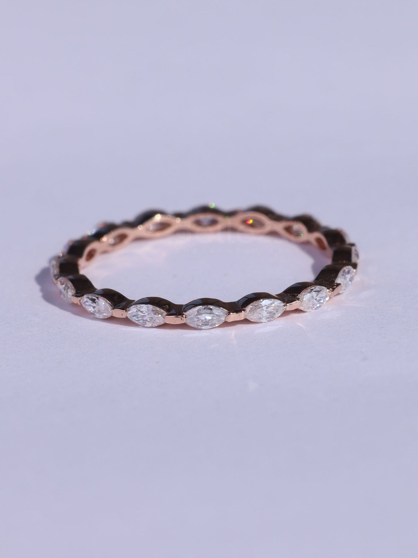 Marquise Cut Full Eternity Minimalist Wedding Band