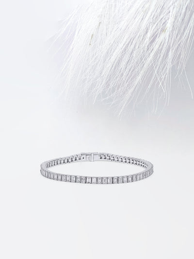 6.5ct Emerald Cut Tennis Moissanite Diamond Bracelet For Women