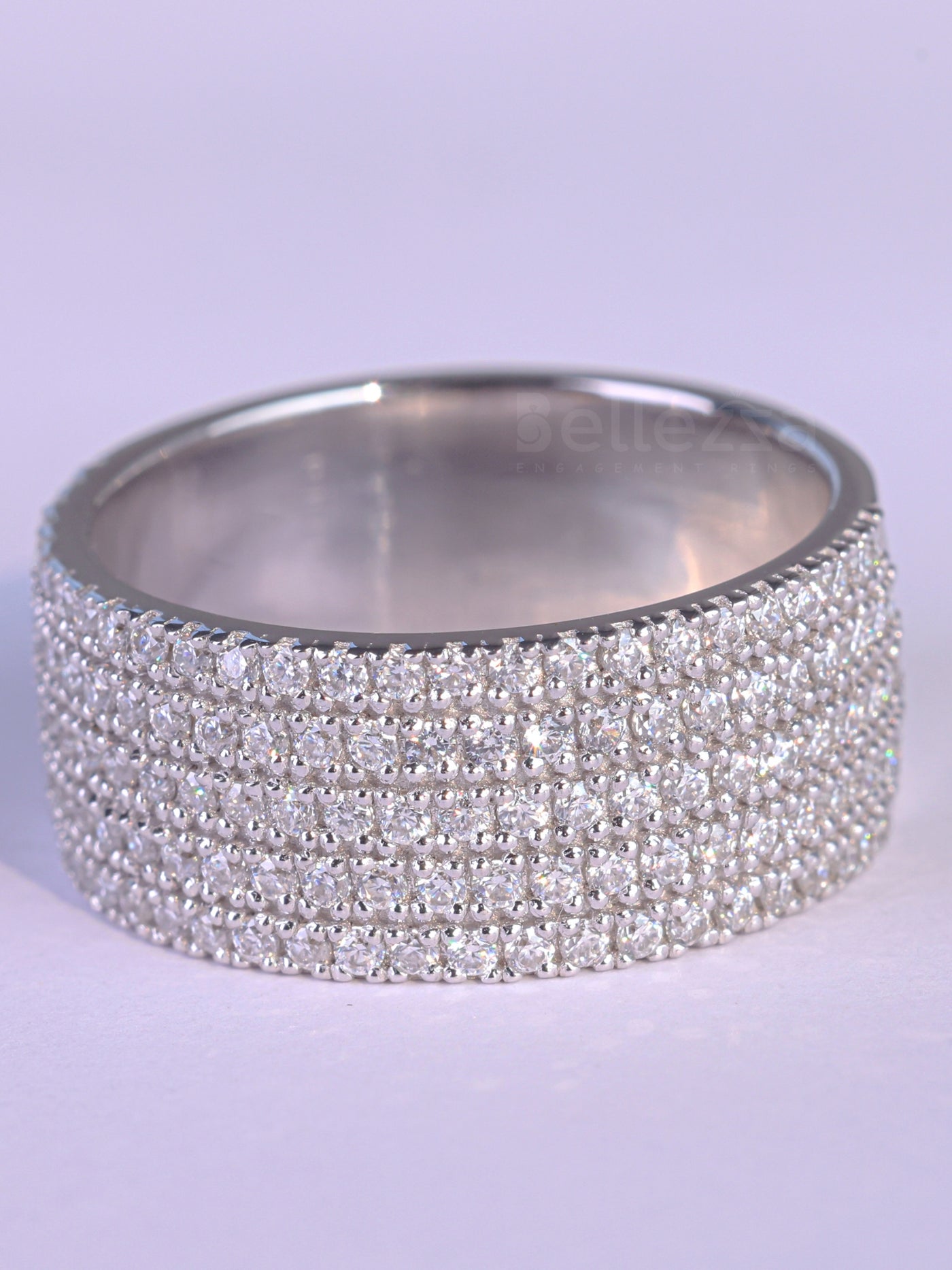 1.50TCW Round Cut Half Eternity Moissanite Wedding Band