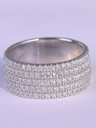 1.50TCW Round Cut Half Eternity Moissanite Wedding Band