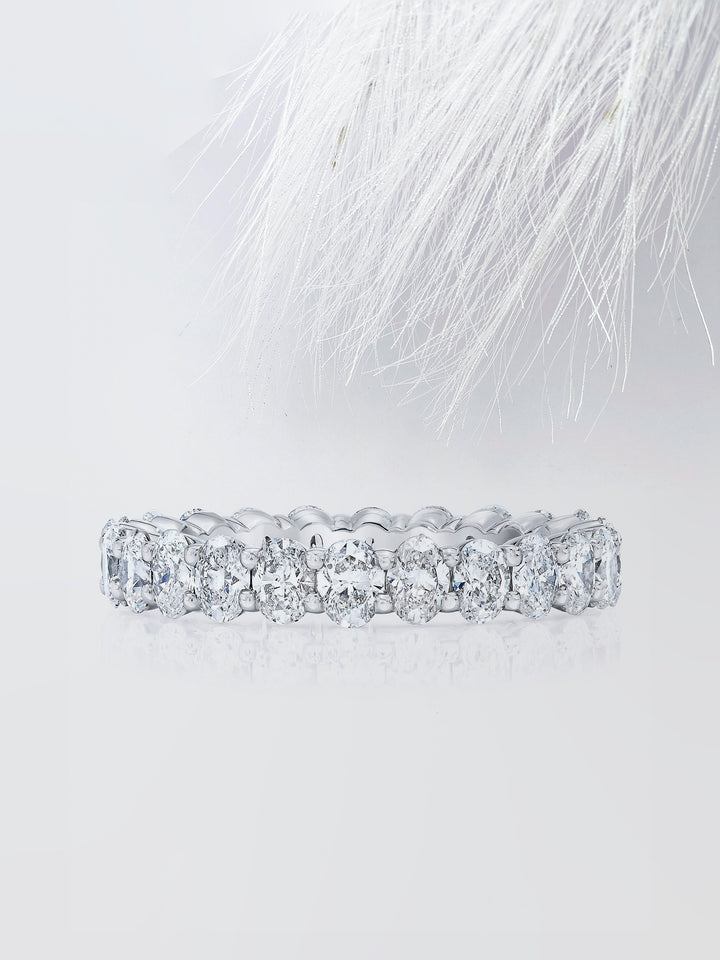 Oval Cut Eternity Diamond Wedding Band For Women