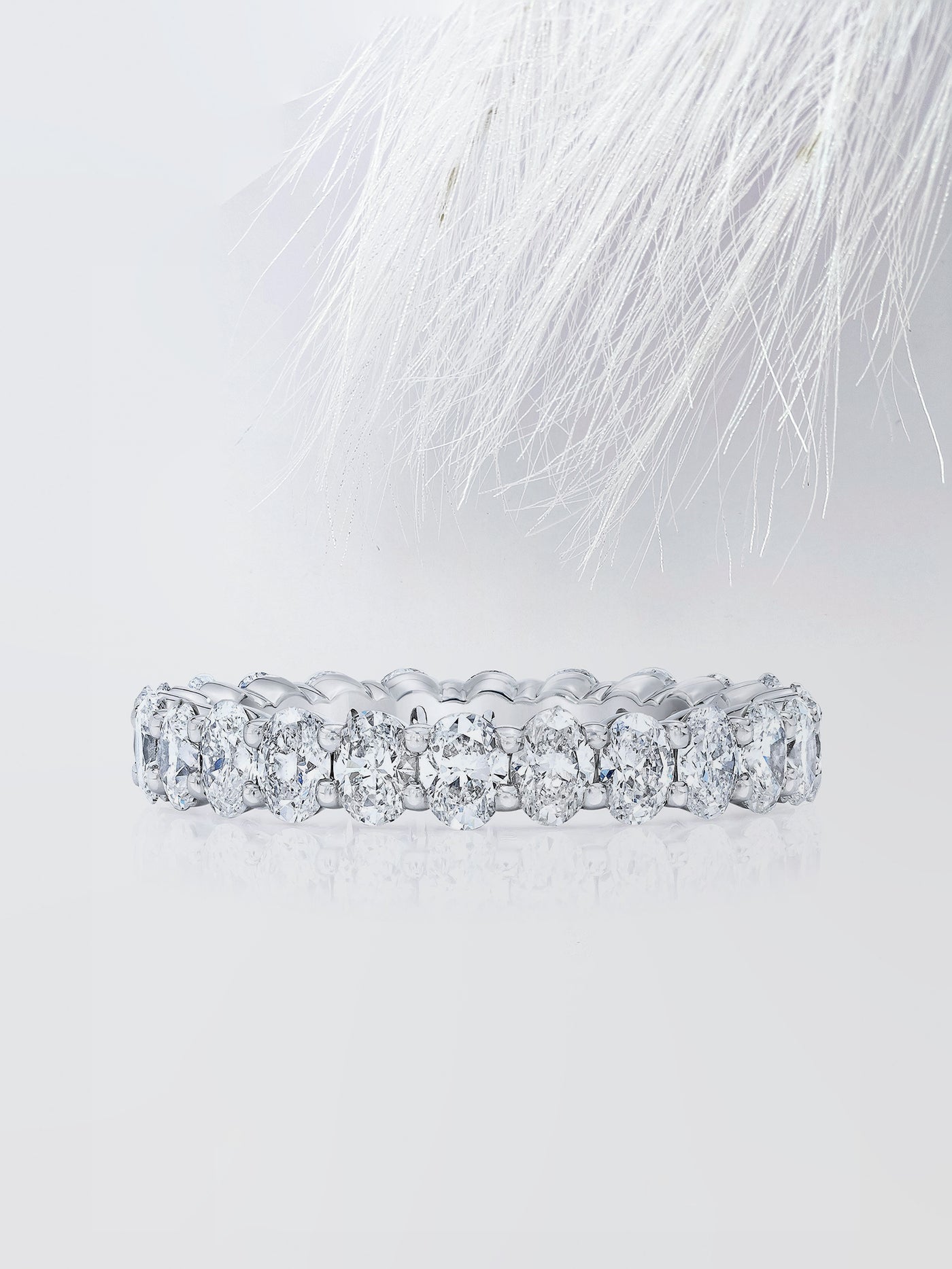 Oval Cut Eternity Diamond Wedding Band For Women