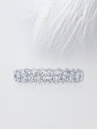 Oval Cut Eternity Diamond Wedding Band For Women