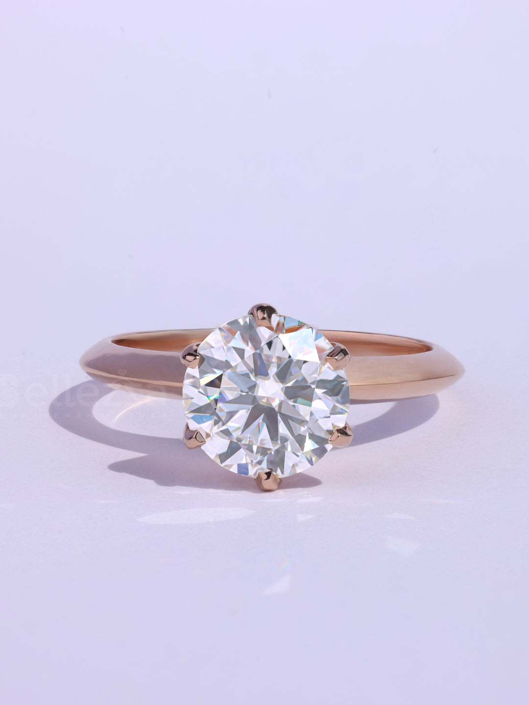 1.0CT Round Cut Diamond Knife Edge Solitaire Engagement Ring