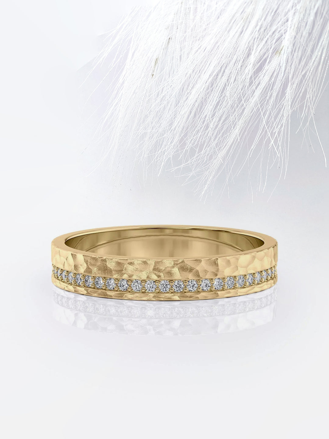 Round Cut Channel Ethan Moissanite Men's Diamond Wedding Band