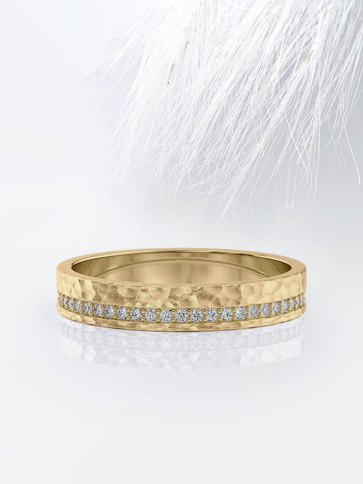 Round Cut Channel Ethan Moissanite Men's Diamond Wedding Band