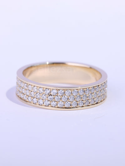 Round Cut Cluster Diamond Full Eternity Wedding Band