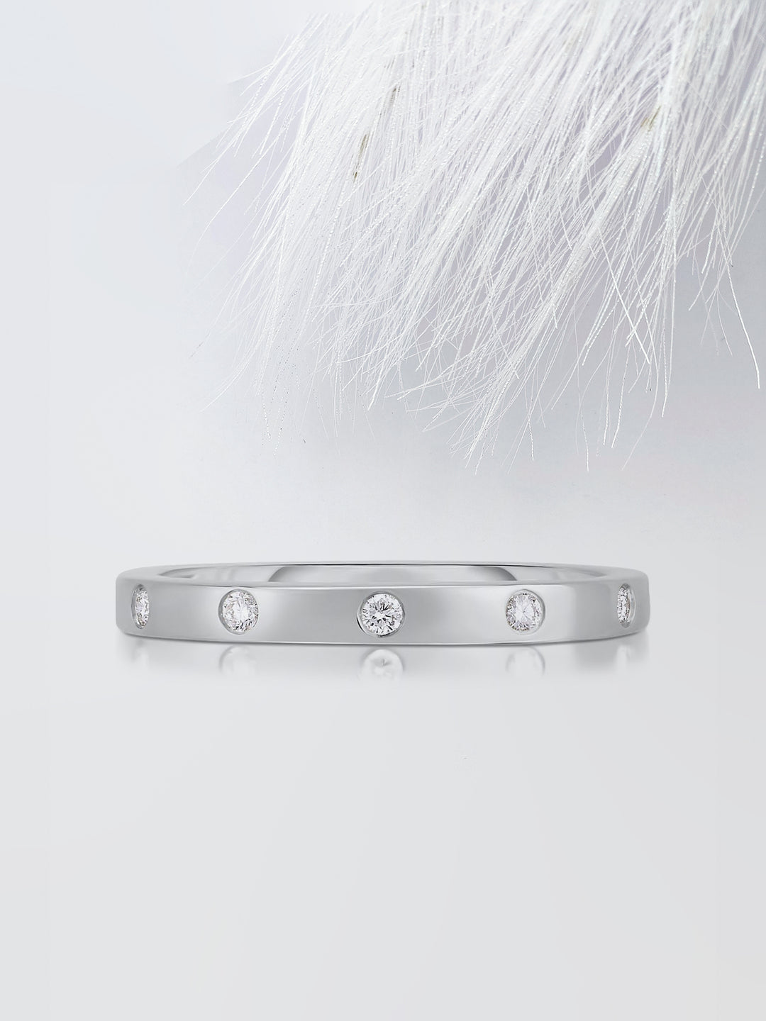 Round Cut Diamond Wedding Band For Women, Anniversary Gift For Her