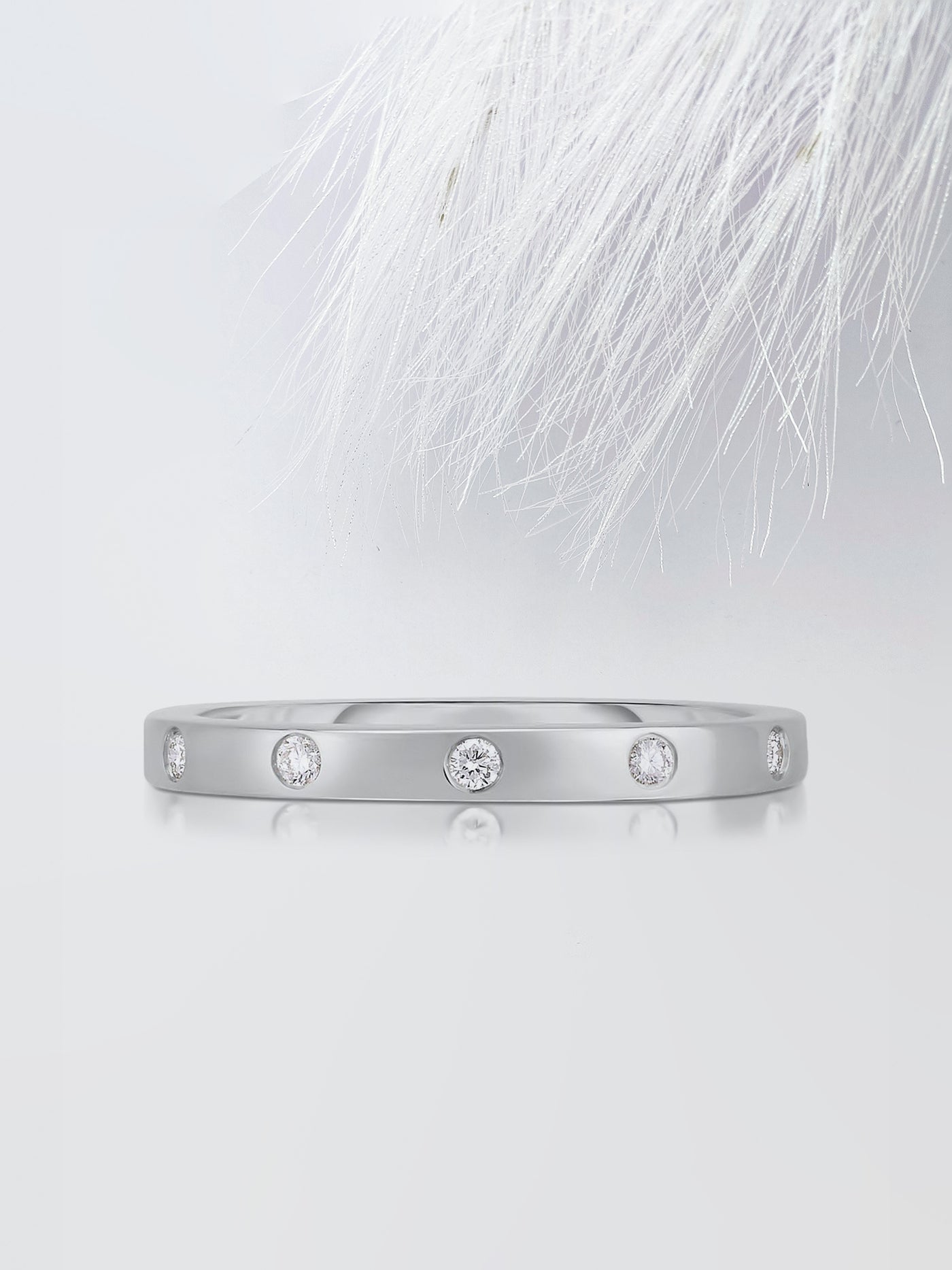 Round Cut Diamond Wedding Band For Women, Anniversary Gift For Her