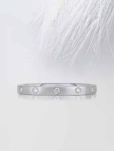 Round Cut Diamond Wedding Band For Women, Anniversary Gift For Her