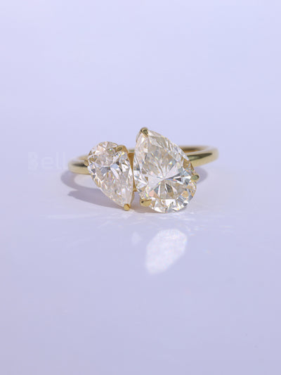 1.50CTW Pear Cut Alternaative Toi Et Moi Moissanite Engagement Ring