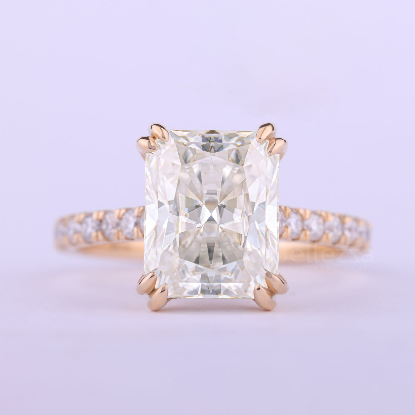 1.50CT Radiant Cut Pave Setting Moissanite Engagement Ring